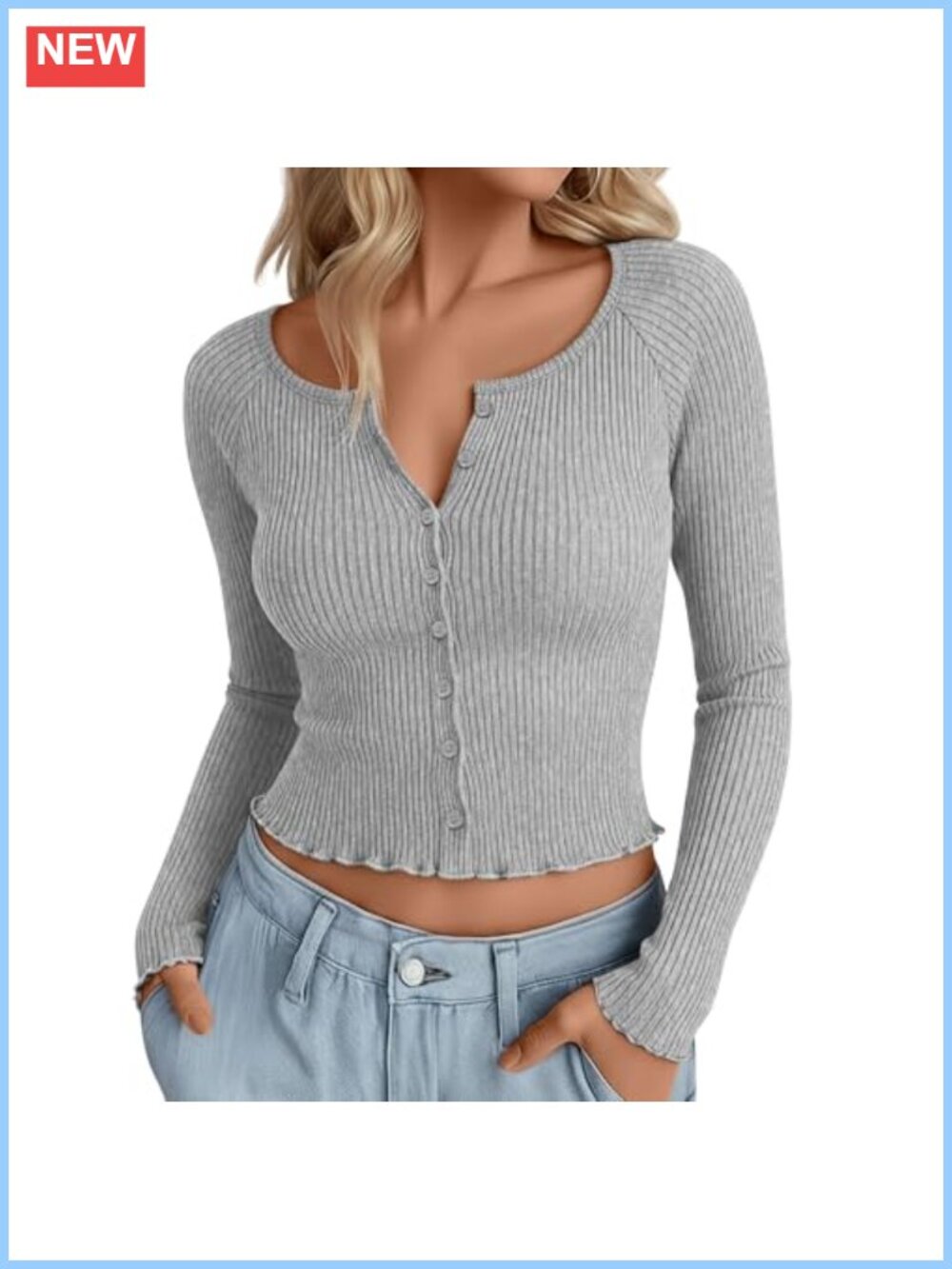 Long Sleeve Button Up Ribbed Cardigan Sweater